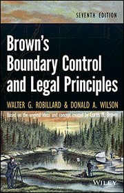 Front cover of Brown's Boundary Control and Legal Principles by Walter G. Robillard