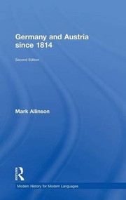 Front cover of Germany and Austria since 1814 by Mark Allinson
