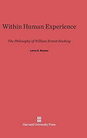 Front cover of Within human experience by Leroy S. Rouner