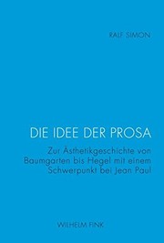 Cover of Die Idee der Prosa by Ralf Simon