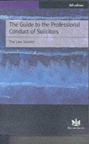 Cover of The guide to the professional conduct of solicitors by Nicola Taylor