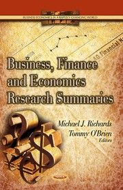 Front cover of Business, Finance and Economics Research Summaries by Tommy O'Brien