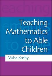 Front cover of Teaching Mathematics to Able Children by Valsa Koshy