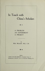 Front cover of In touch with China's scholars by Wm Wilson