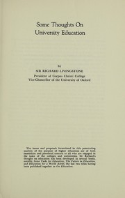 Cover of Some thoughts on university education by Livingstone, Richard Winn Sir