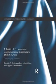 Front cover of A Political Economy of Contemporary Capitalism and its Crisis by Dimitris P Sotiropoulos