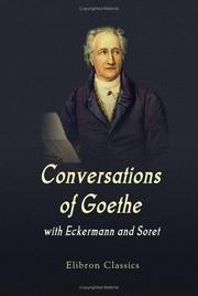 Cover of Conversations of Goethe with Eckermann and Soret by Johann Wolfgang von Goethe
