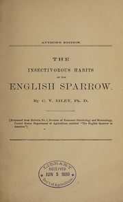Cover of Insectivorous habits of the English sparrow by Charles V. Riley