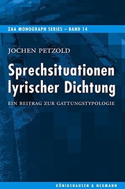 Front cover of Sprechsituationen lyrischer Dichtung by Jochen Petzold