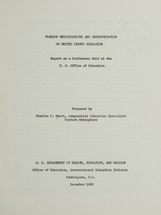 Front cover of Foreign understanding and interpretation of United States education by Charles C. Hauch