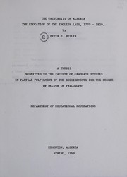 Front cover of The education of the English lady, 1770-1820 by Peter J. Miller