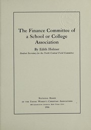 Front cover of The finance committee of a school or college association by Edith Helmer