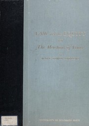 Front cover of Law versus equity in The merchant of Venice by Mark Edwin Andrews
