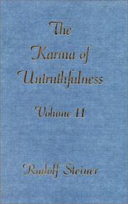 Front cover of The Karma of untruthfulness by Rudolf Steiner