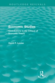 Cover of Economic Studies by David P. Levine