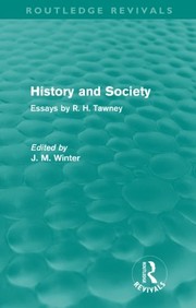 Cover of History and Society by Richard H. Tawney