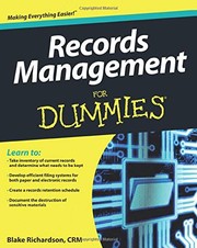 Front cover of Records Management For Dummies by Blake Richardson CRM