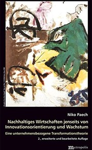 Front cover of Nachhaltiges Wirtschaften jenseits von Innovationsorientierung und Wachstum by Niko Paech