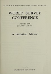 Front cover of World survey conference by Interchurch World Movement of North America. Survey Department