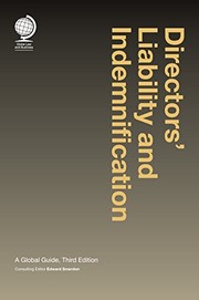 Cover of Directors' Liability and Indemnification by Edward Smerdon