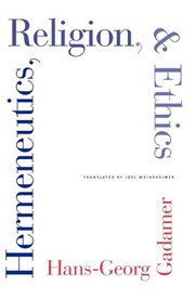Cover of Hermeneutics, Religion, and Ethics by Hans-Georg Gadamer