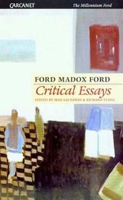 Front cover of Critical Essays of Ford Madox Ford (Carcanet Lives & Letters.) by Ford Madox Ford