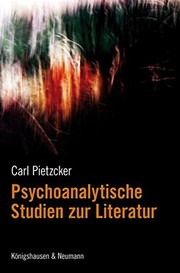 Cover of Psychoanalytische Studien zur Literatur by Carl Pietzcker