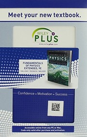 Front cover of WP Course Fundamentals of Physics Extended by David Halliday
