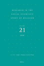Front cover of Research in the Social Scientific Study of Religion by Ralph L. Piedmont