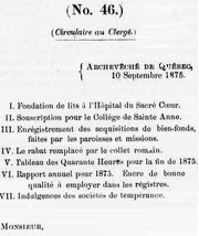 Cover of Circulaire au clergé by Catholic Church. Archdiocese of Quebec. Archbishop (1870-1898 : Taschereau)