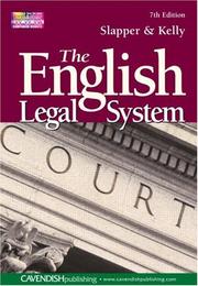 Front cover of The English legal system by Gary Slapper