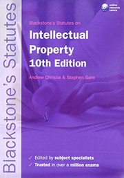 Front cover of Blackstone's statutes on intellectual property by Andrew Christie