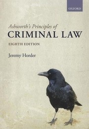 Cover of Ashworth's Principles of Criminal Law by Jeremy Horder