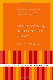 Front cover of Translating the Social World for Law by Elizabeth Mertz