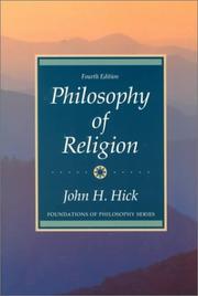 Front cover of Philosophy of religion by John Harwood Hick