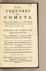 Cover of Two lectures on comets by John Winthrop