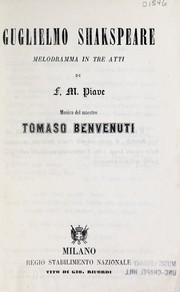 Front cover of Guglielmo Shakspeare [i.e. Shakespeare] by Tomaso Benvenuti
