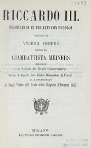 Cover of Riccardo III by Andrea Codebò