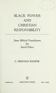 Cover of Black power and Christian responsibility by C. Freeman Sleeper