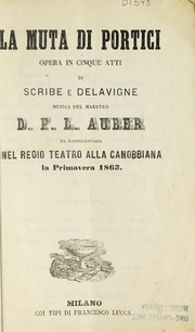 Front cover of La muta di Portici by Daniel-François-Esprit Auber