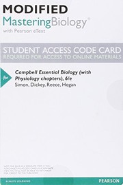 Front cover of Modified MasteringBiology with Pearson eText -- ValuePack Access Card -- for Campbell Essential Biology by Dickey, Reece, Hogan Simon