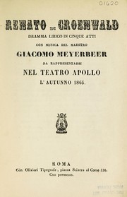 Cover of Renato di Croenwald by Eugène Scribe