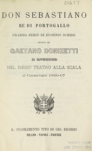 Front cover of Don Sebastiano, re di Portogallo by Eugène Scribe