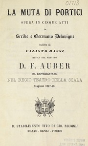 Front cover of La muta di Portici by Eugène Scribe