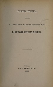 Front cover of Corona poetica dedicada al insigne pintor sevillano Bartolome Esteban Murillo by Bartolome Esteban Murillo