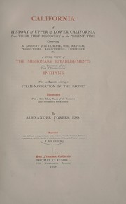 Front cover of California by Alexander Forbes