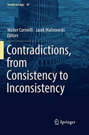 Front cover of Contradictions, from Consistency to Inconsistency by Walter Carnielli