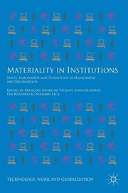 Front cover of Materiality in Institutions by François-Xavier de Vaujany