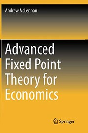 Front cover of Advanced Fixed Point Theory for Economics by Andrew McLennan