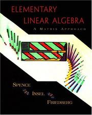 Cover of Elementary linear algebra by Lawrence E. Spence